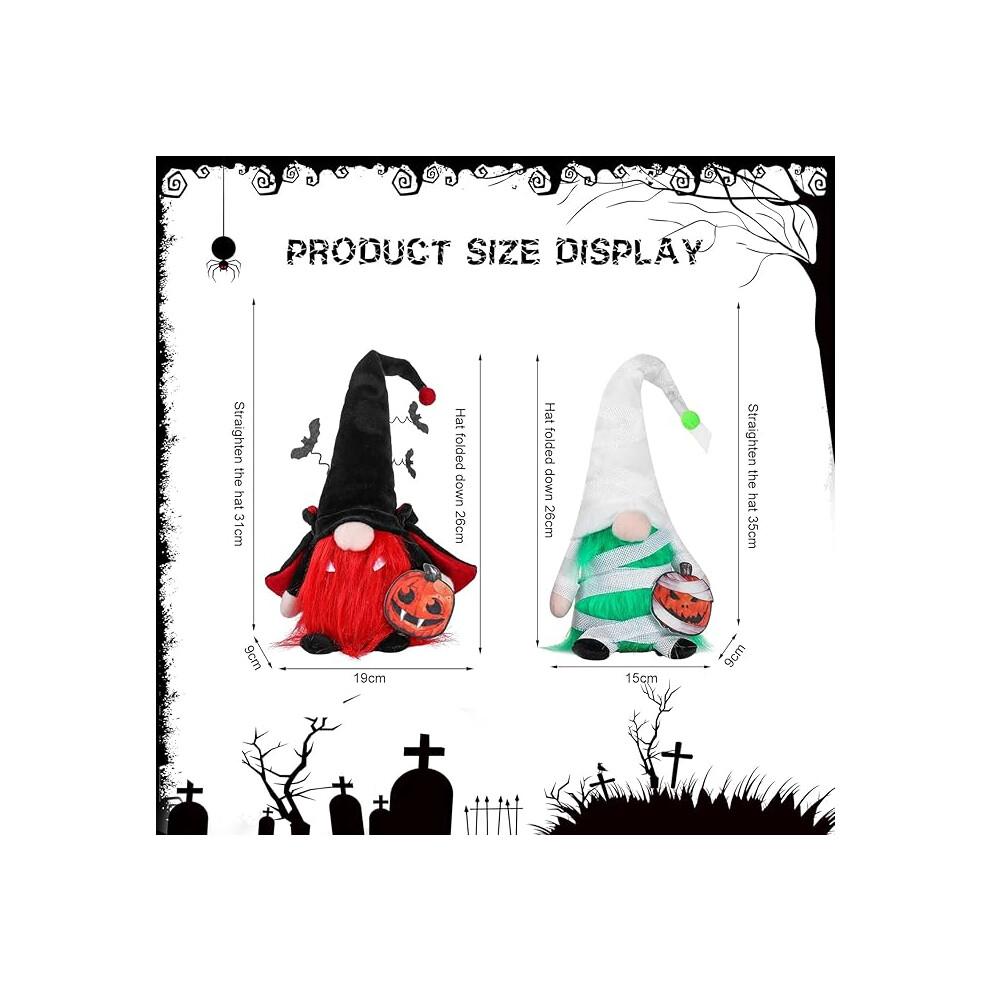 FUFRE Halloween Decorative Gnome, Halloween Gnome Plush Decorative Gnome Doll, Plush Gnome Figures,Ornaments, Festive Gifts