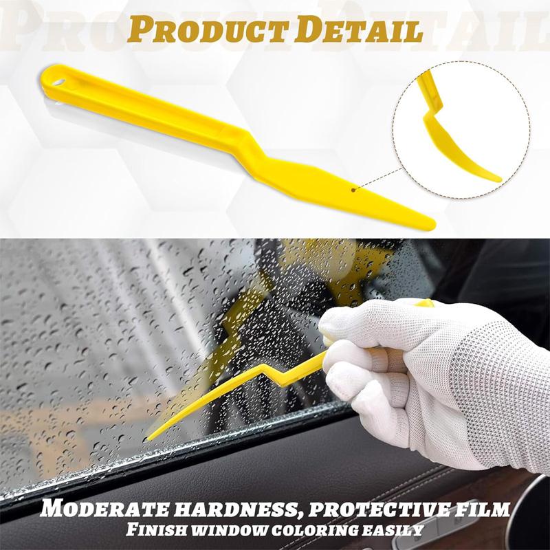 Window Tint Tool Vinyl Wrap Shank Gasket Squeegee Corner Scraper with Long Handle Flat Lip for Car Vinyl Film Install 5/3pcs