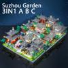 3320 Pcs Tree House Mini Diamond Block Particle Peach Blossom Pool Traditional With Light Chinese Architecture Building Blocks