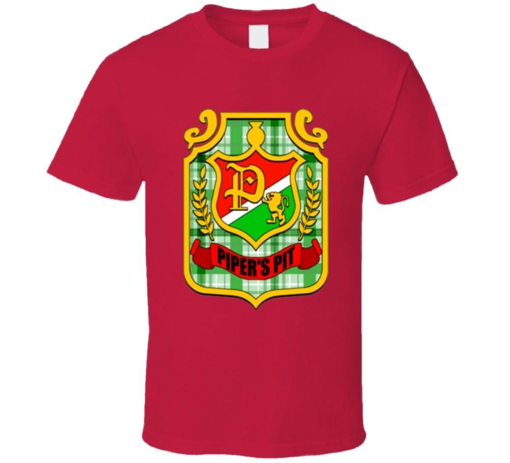 Rowdy Roddy Piper Piper s Pit Logo Wrestling T Shirt - Red Unisex T-Shirt L
