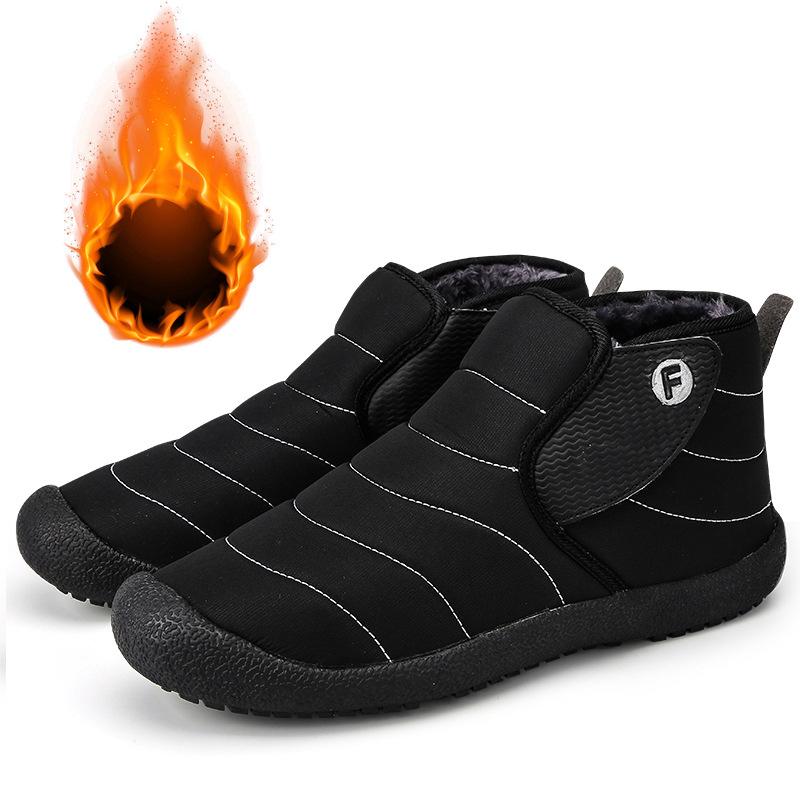 Neue Herbst und Winter Herren Warme Stiefel Plus Fleece Kurze Stiefel Verdickte Flache Sohle Paar Warme Stiefel