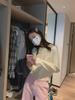 Raspberry Knitted Cardigan for Women: Korean-Style Sweater for Petite Girls, Perfect Pink Layer for Spring & Autumn