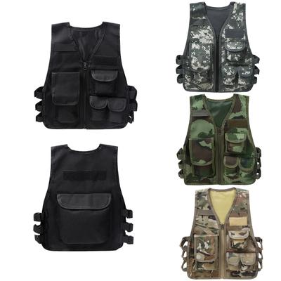 Multi-Pocket Training Vest for Kids Adjustable Waistcoat Outdoor Play Jacket for Games