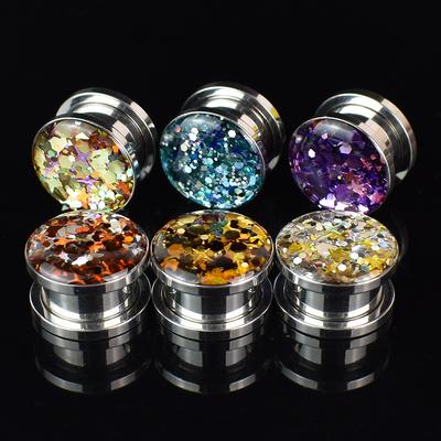 3-40 mm Twinkle Ear Gauges Zátky a tunely Screw Fit Ear Stretcher Expander Body šperky