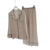 Internet Celebrity Polka Dot Korean Version of Ice Silk Pajamas Women's Spring and Autumn Simulation Silk Long-sleeved Trousers Loungewear Set Winter