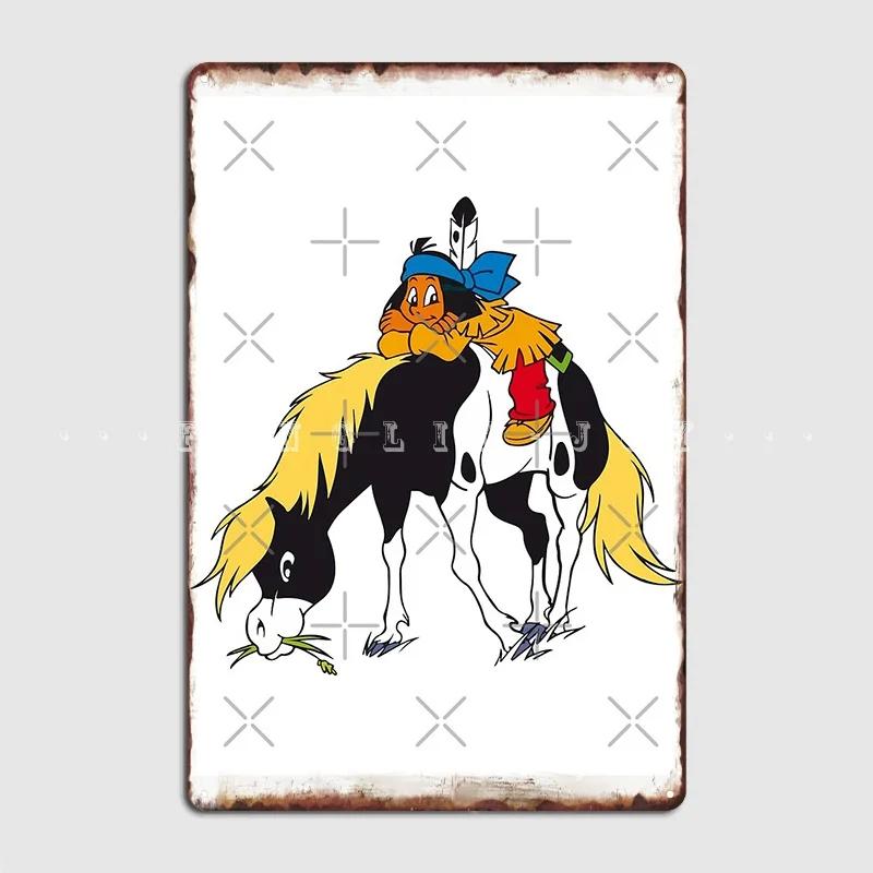 

Yakari On Horse Metal Plaque Poster Cinema Kitchen Pub Garage Decoration Painting Décor Tin Sign Poster 20x30cm