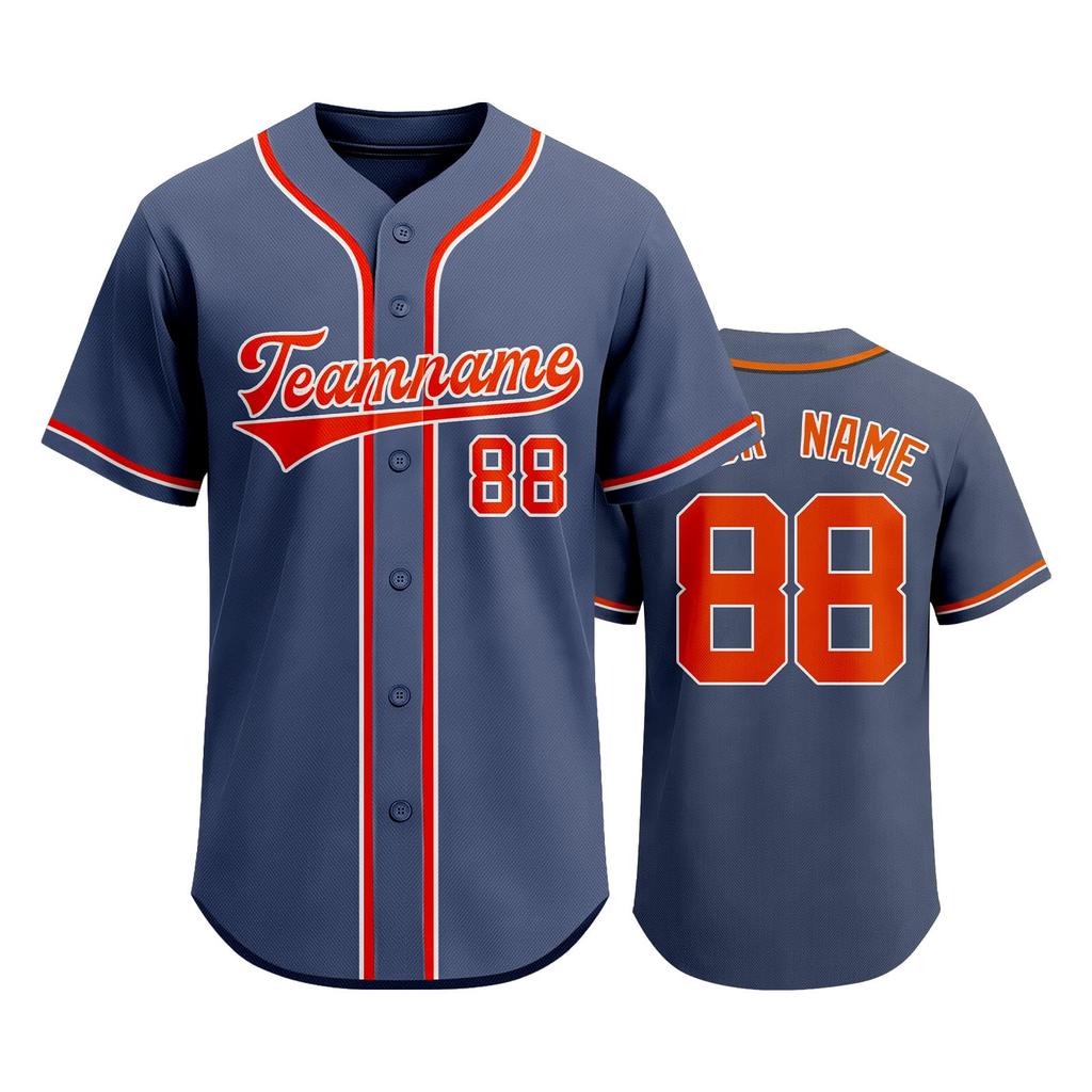 Customizable Baseball Jersey Men Women Button Front Athletic Shirt Team Name Number Printed Sportswear