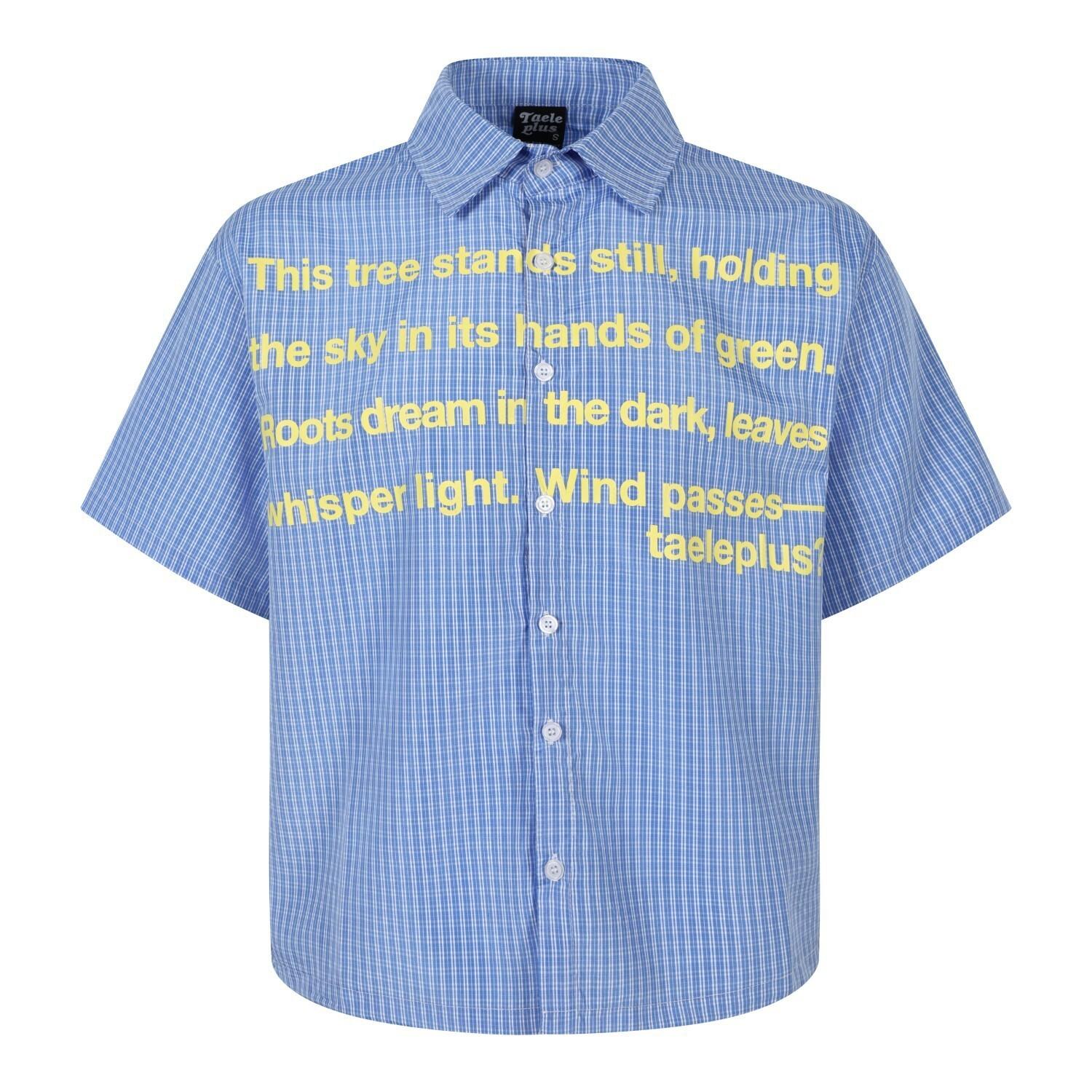 Plaid short-sleeved shirt ins trendy couple half-sleeved shirt S