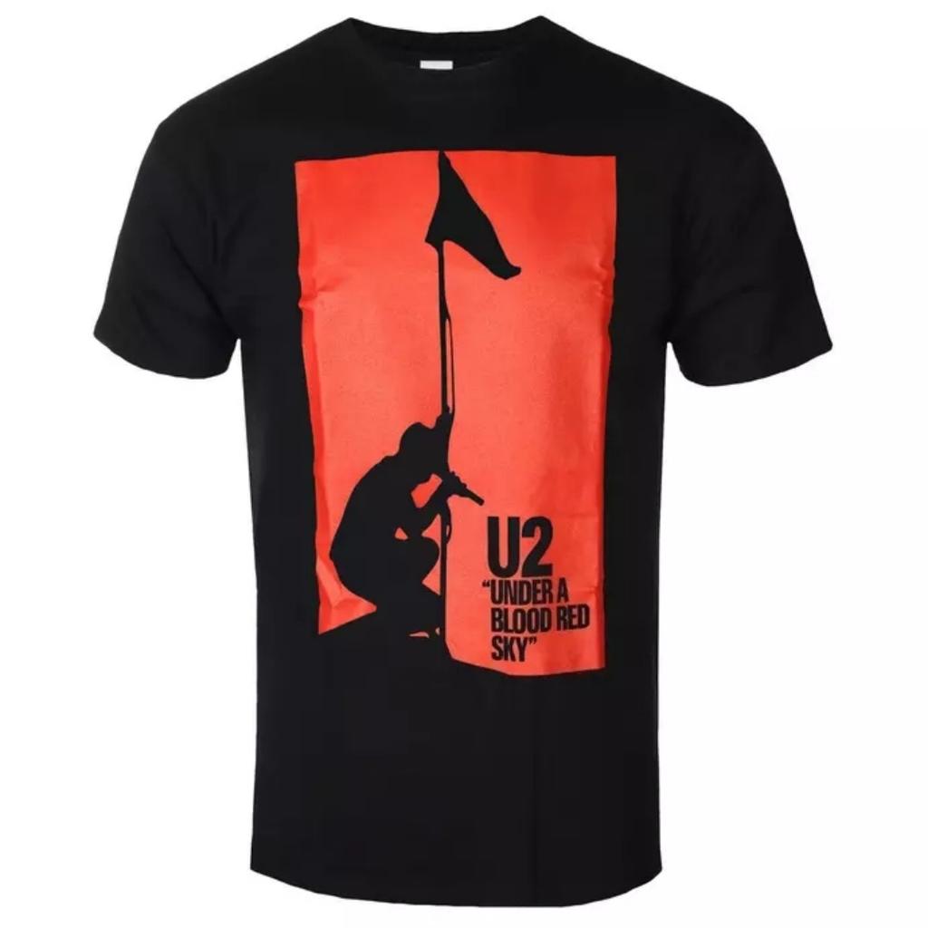 U2 Under A Blood Red Sky Inspired Print Tee Breathable For Daily And Concert Wear