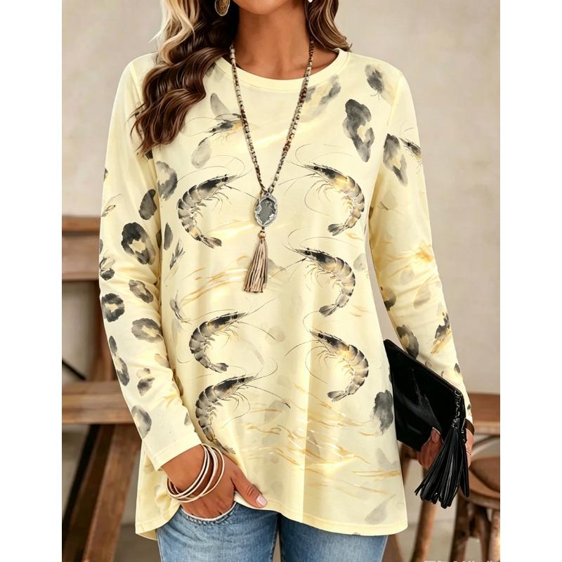 Autumn and winter women s long-sleeved O-neck T-shirt L