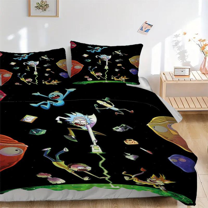 

Rick and Morty Portal Bedding Set Comforter Cover Gift for Bedroom,Includes 1 Cover and 2 Pillowcases, No InsertB419 135x200cm