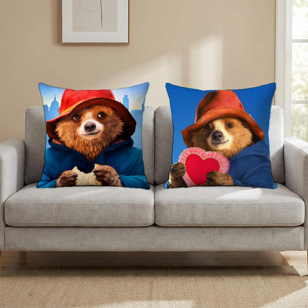 Cartoon Paddington Bear Cushion Cover Cushion Cover Set 4Pcs 50X50 45X45 40X40 Pillowcase Decorative Sofa Home Decor