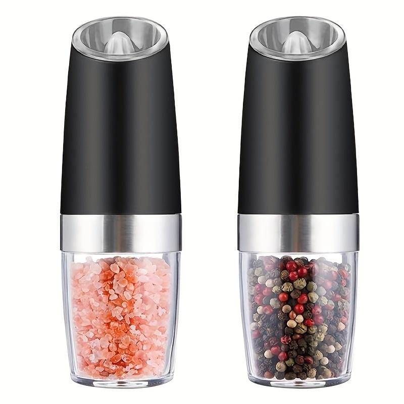 Electric Salt and Pepper Mill Set, Spice Grinder, Coarseness Adjustable, Battery Operated with LED Light, One Handed Automatic Operation, Kitchenware
