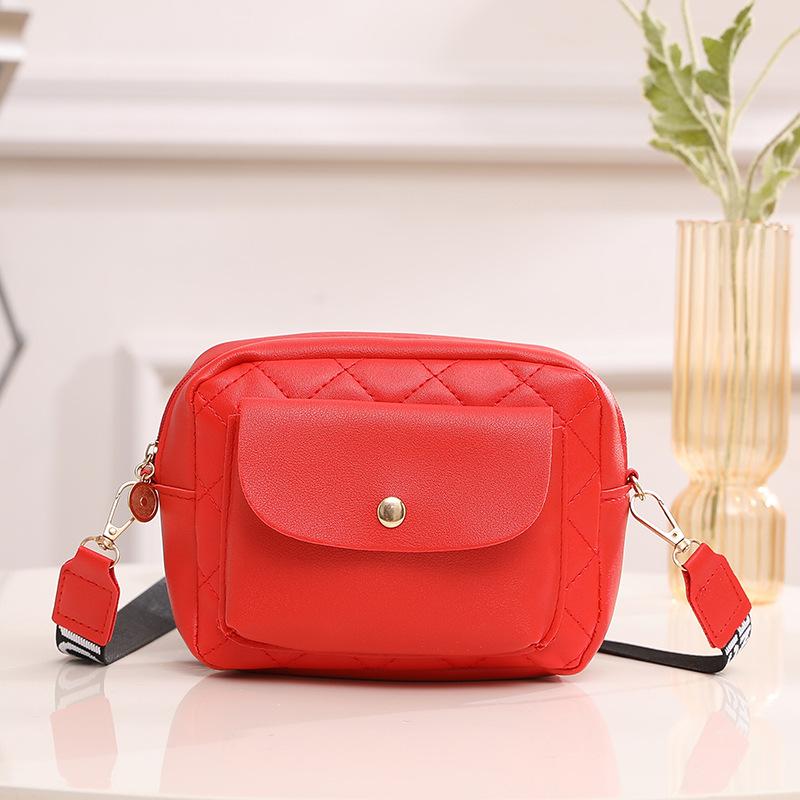 Casual small bag, new diamond women's bag, shoulder messenger bag, small square bag, simple mobile phone bag.