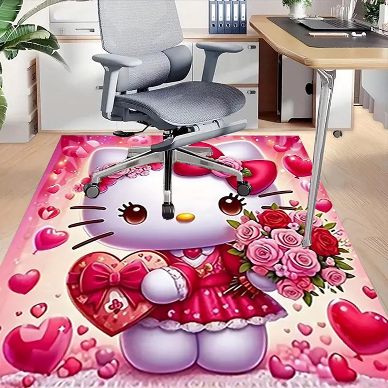 1pc Hello Kitty, Flowers Carpet Office Rug Outdoor Mat Home Decor Area Carpet Festival Gift Office desk chair carpet