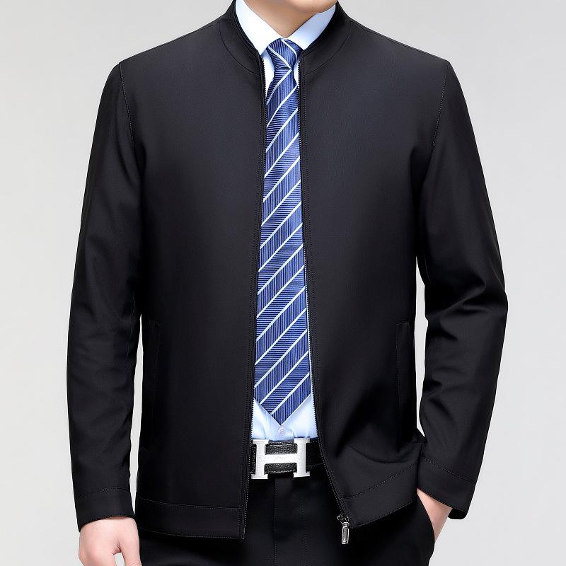 Men’s Stand-up Collar Jacket - 2024 Spring Business Casual for Middle-aged Dads