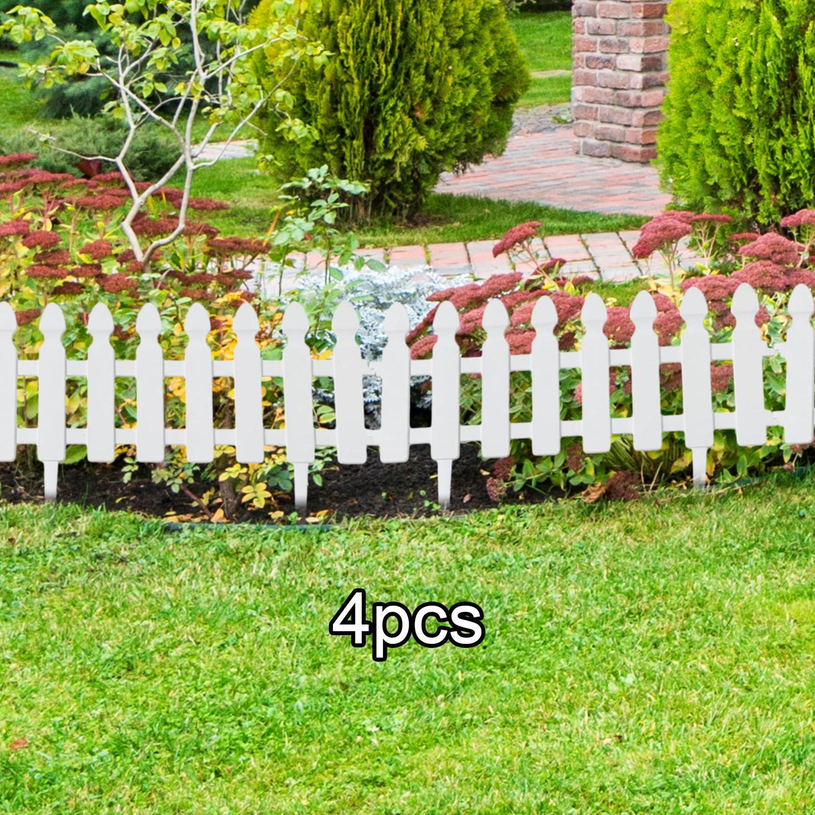

Бар єр для тварин Огорожа для саду, бордюр, знімна гнучка, ландшафтна огорожа 4Pcs White