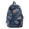 Denim Camouflage Backpack Casual Style Unisex School Bag Fashionable Travel Rucksack