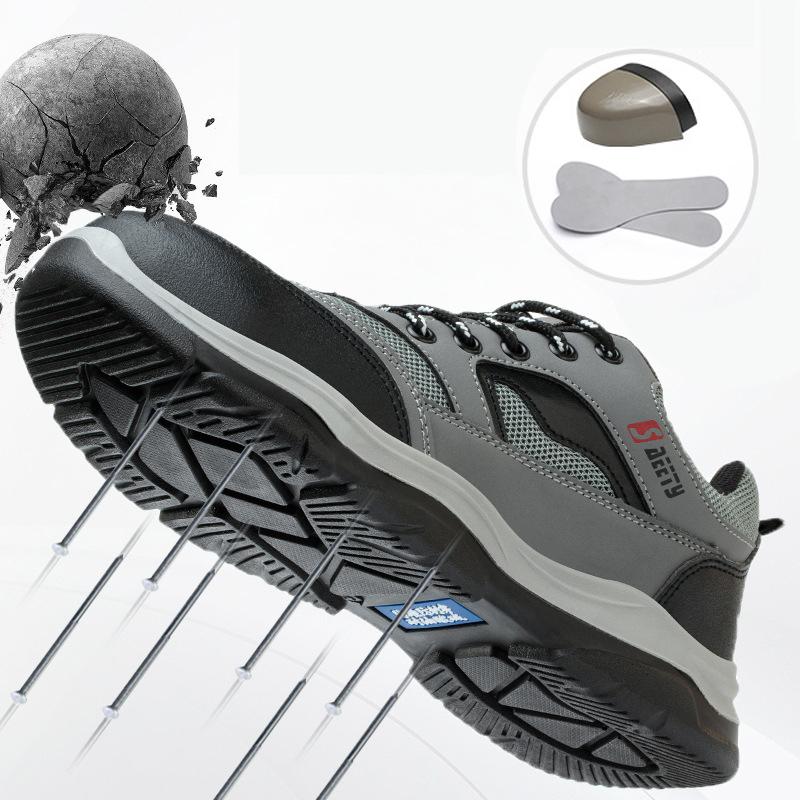 Oulylan Summer Steel Toe Labor Footwear Male Anti Odor Breathable Safety Shoes Anti-puncture Protection Boot For Outdoor Workers