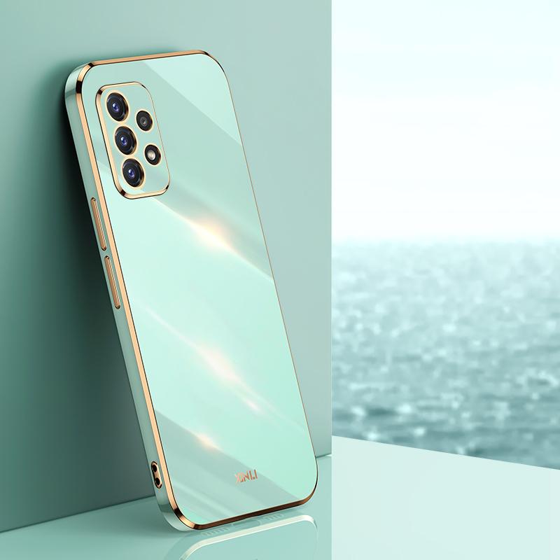Custodia per Telefono con Cornice Placcata Per Samsung Galaxy A72 A52 A32 4g A22 A53 5g A 72 52 32 22 2021 Lusso Cover Posteriore in Silicone