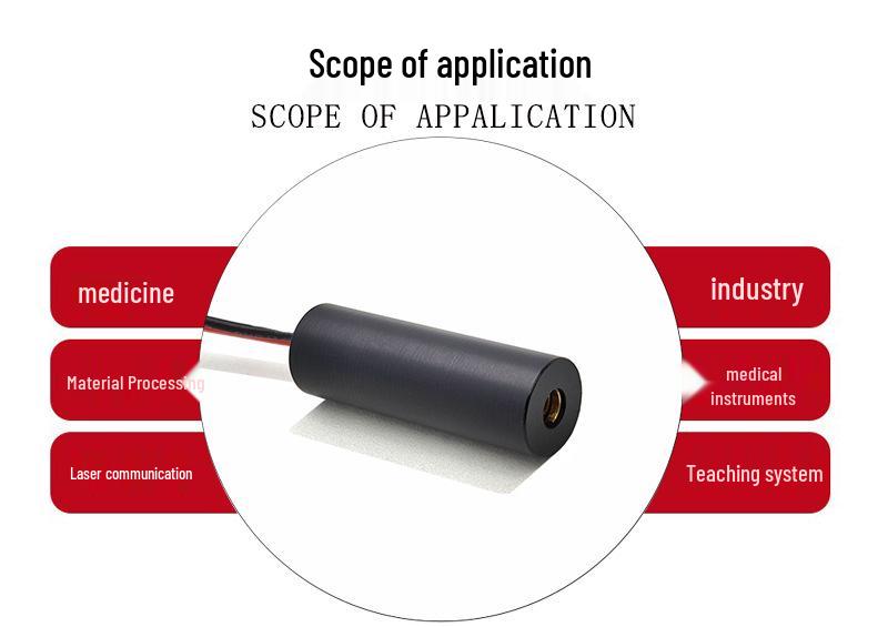 10mW 635nm Ultra-Small Spot Red Laser Module with 10X30mm High Concentricity Glass Lens