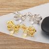 Nidin Elegante Ästhetische Schleifenform Charm Ohrstecker Für Damen Pave Glänzender Kristall Zirkon Ohrschmuck Accessoires Zarte Geschenke