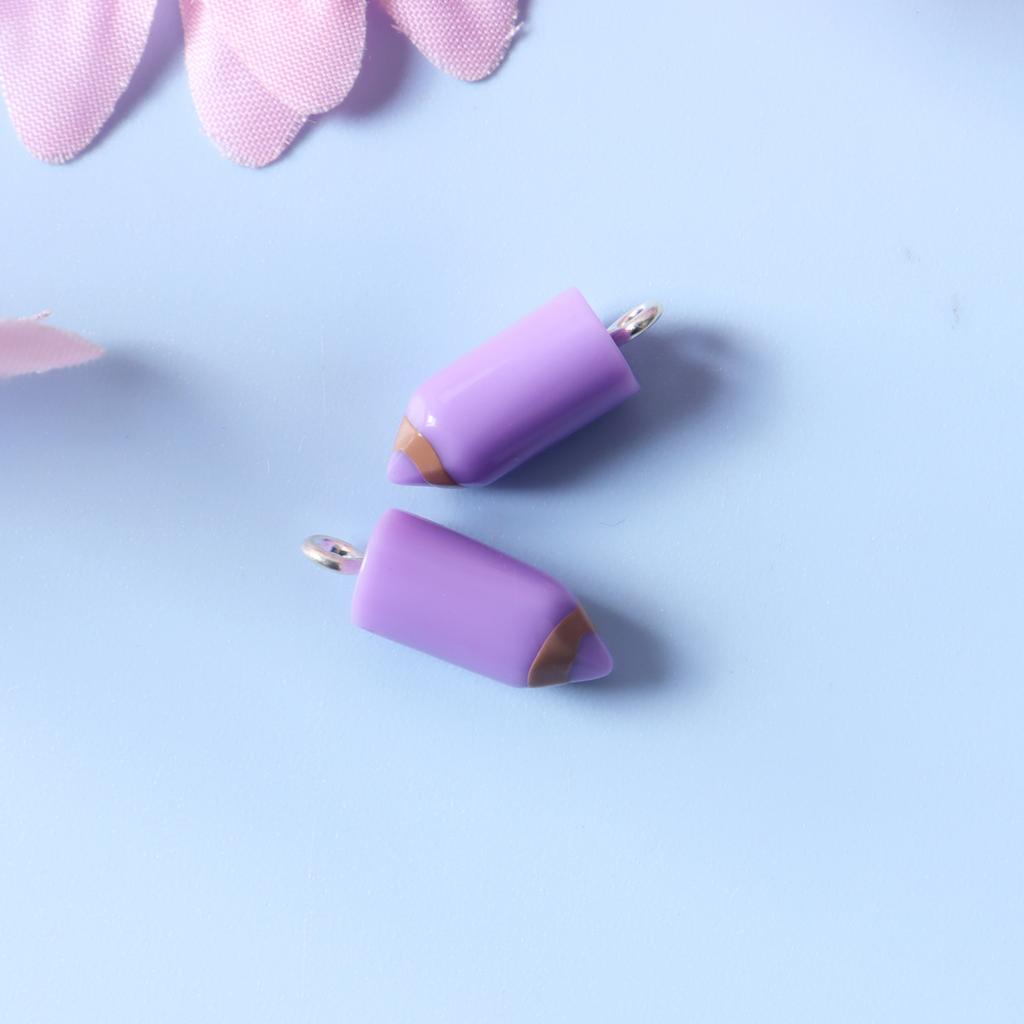 20Pcs Colorful Pencil Charms Resin Pencil Shape Charms Pendants Diy Keychain Earrings For Jewelry Making Accessories