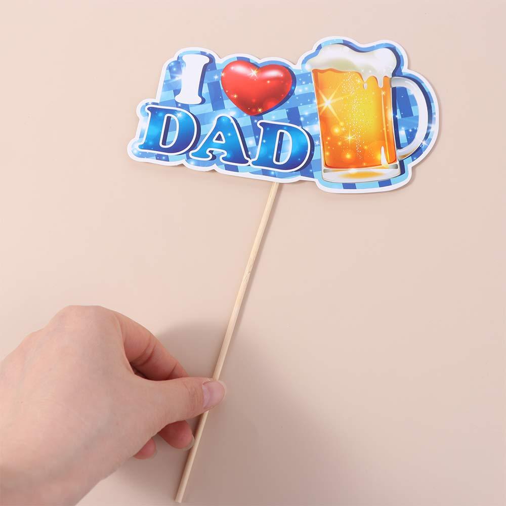 30pcs Blessing Father's Day Photo Props Blue Dress Up Costume Mask  Birthday Supplies