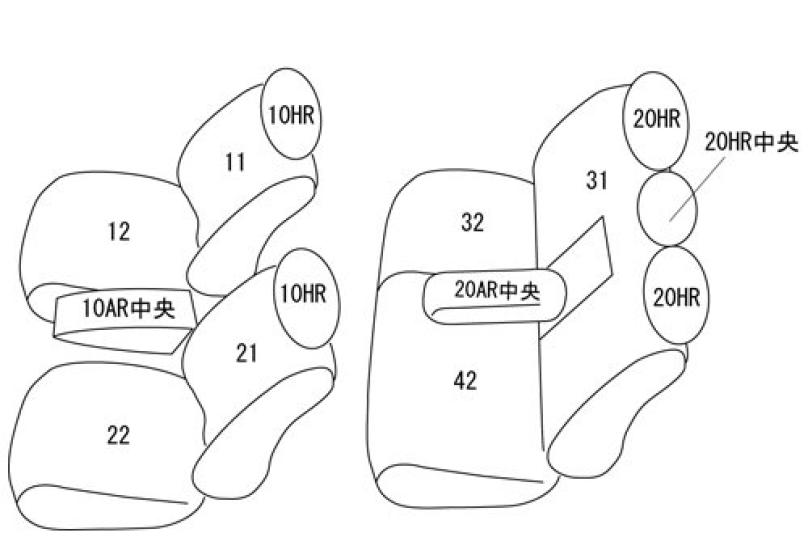 Clazzio Seat Covers for Hilux GUN125 Row Split Seats Clazzio Premium Leather Center Leather H29/9~2nd Armrest/64 Tip-up [23ETB1201K]