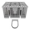 Dishwasher Cutlery Basket ABS 8 Compartments 2 Lids C00257140 C00386607 Universal Dishwasher Silverware Cutlery Basket