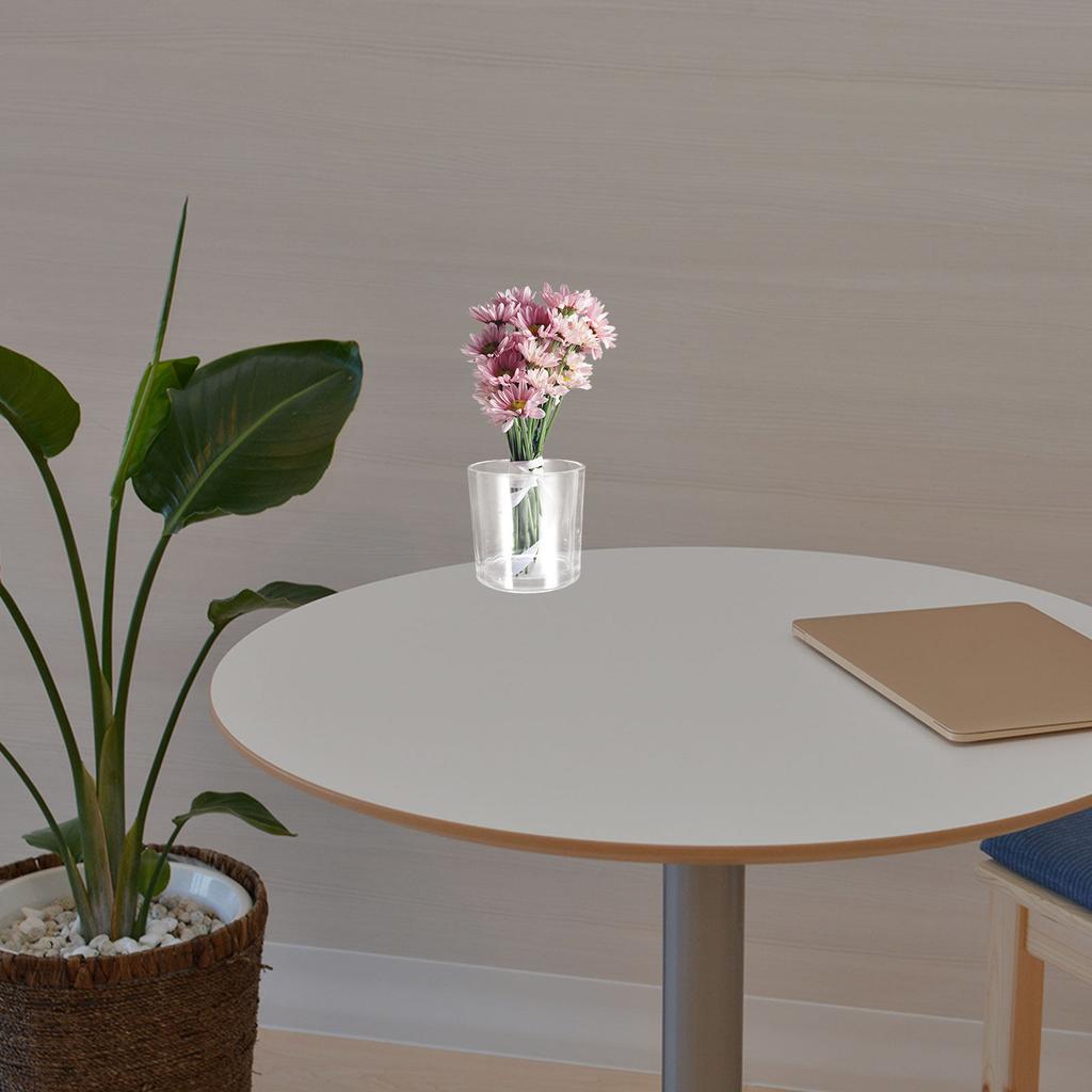 Clear Glass Cylinder Vase Modern Simple Style Flower Arrangement Container for Living Room Bedroom Patio Indoor Outdoor Use