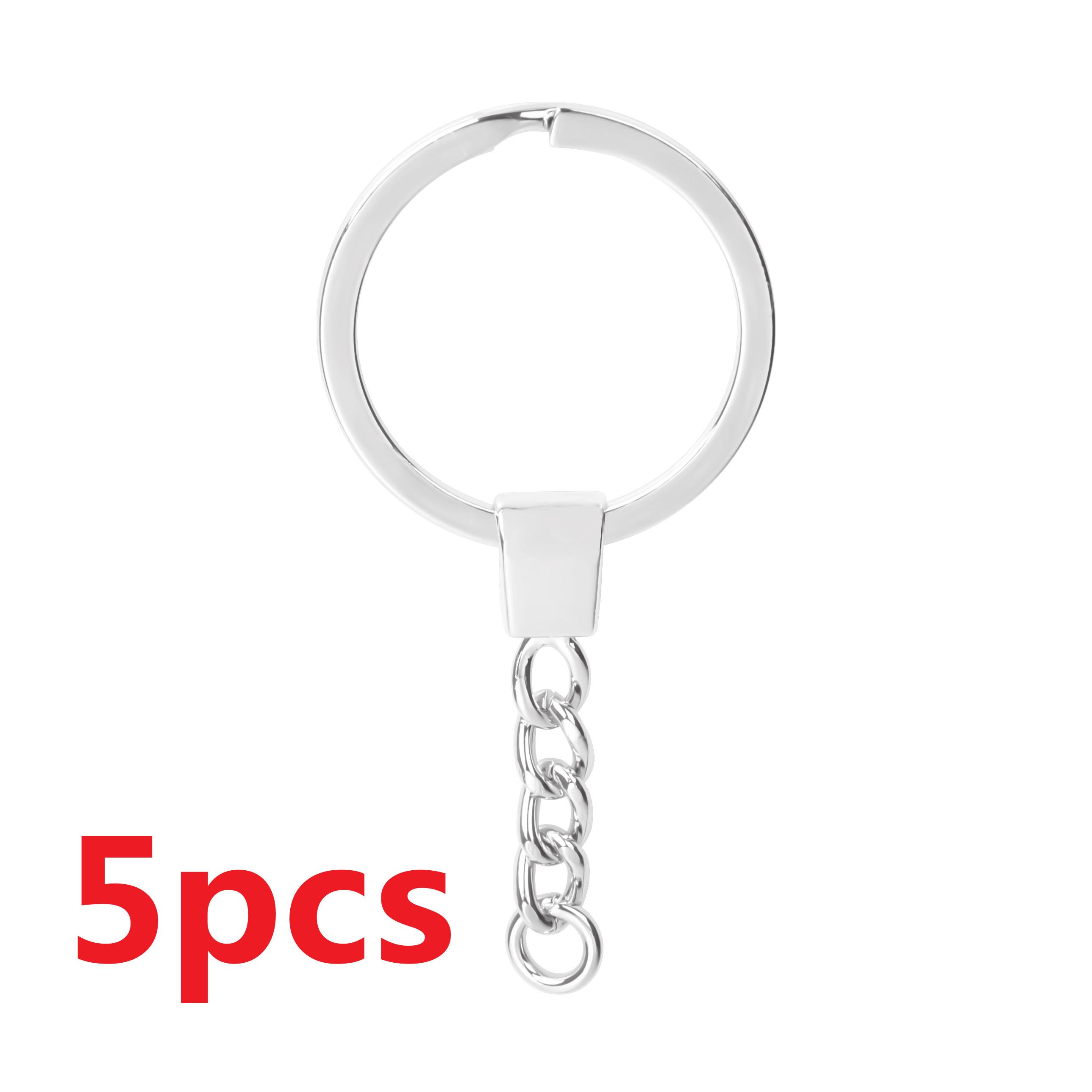 

5/10/15 pcs/Lot Key Chain Key Ring For Jewelry Making Keychain Accessories Long Round Keyrings DIY Wholesale Material Four Color 62x30mm