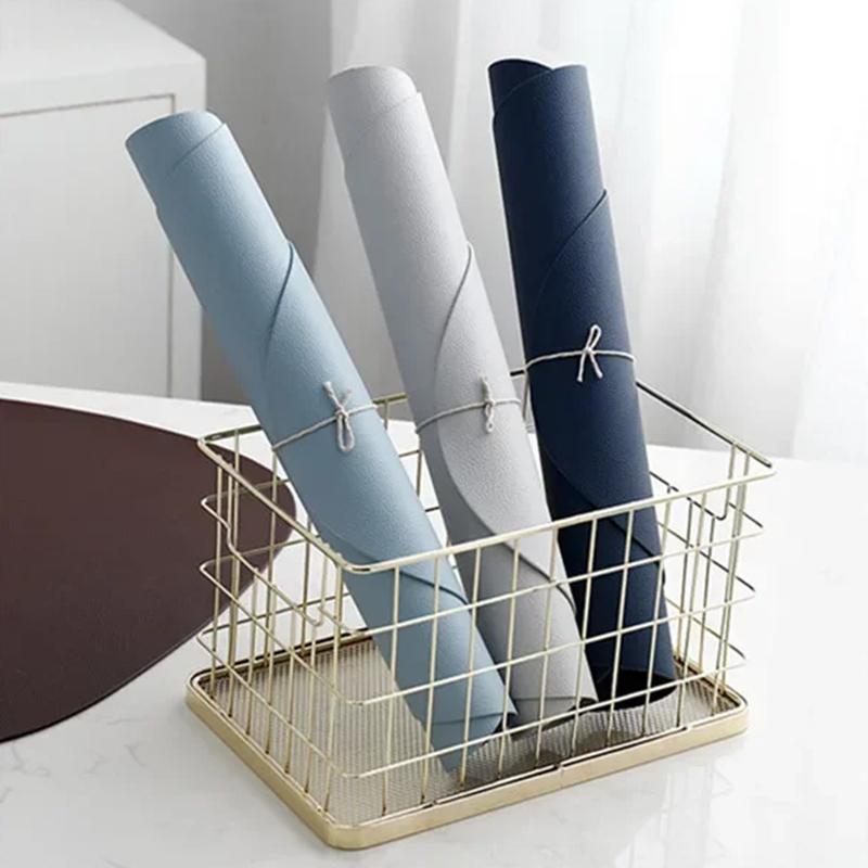 Double-Sided Pu Leather Placemat Teacup Coasters Waterproof And Oil-Proof Table Mats Western Restaurant Heat-Insulating Mats