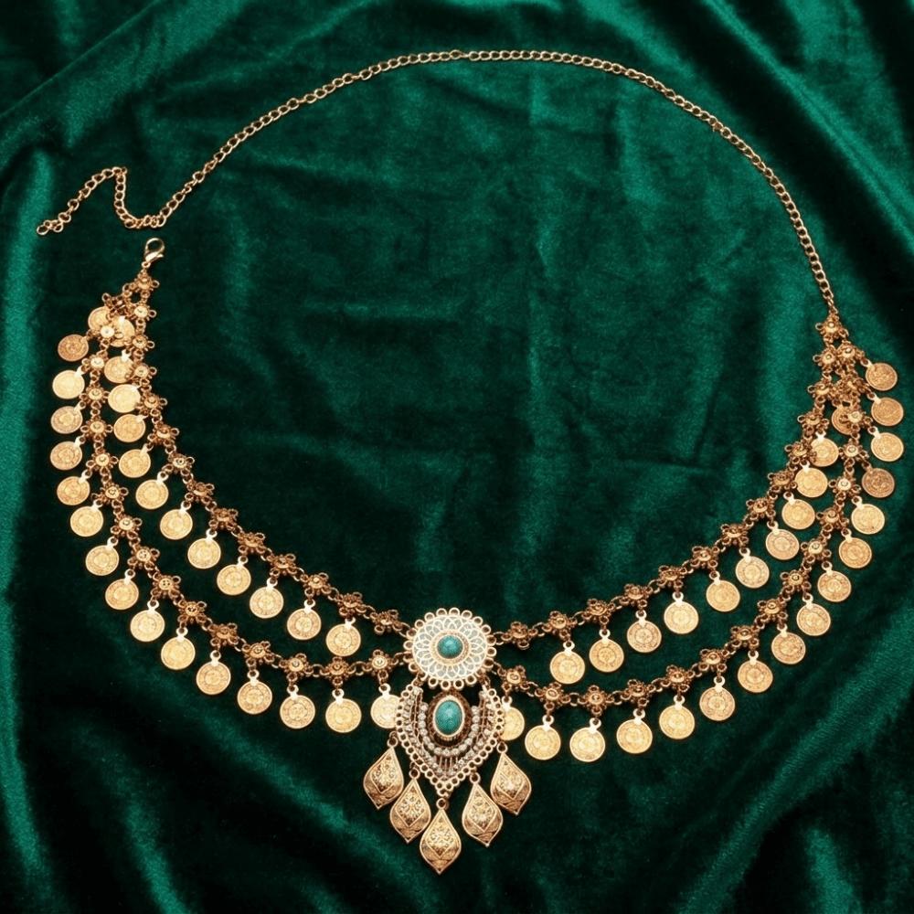 Elegant Belly Dance Waist Chain Double-Layer Body Chain Waist Jewelry Summer Dress Accessory