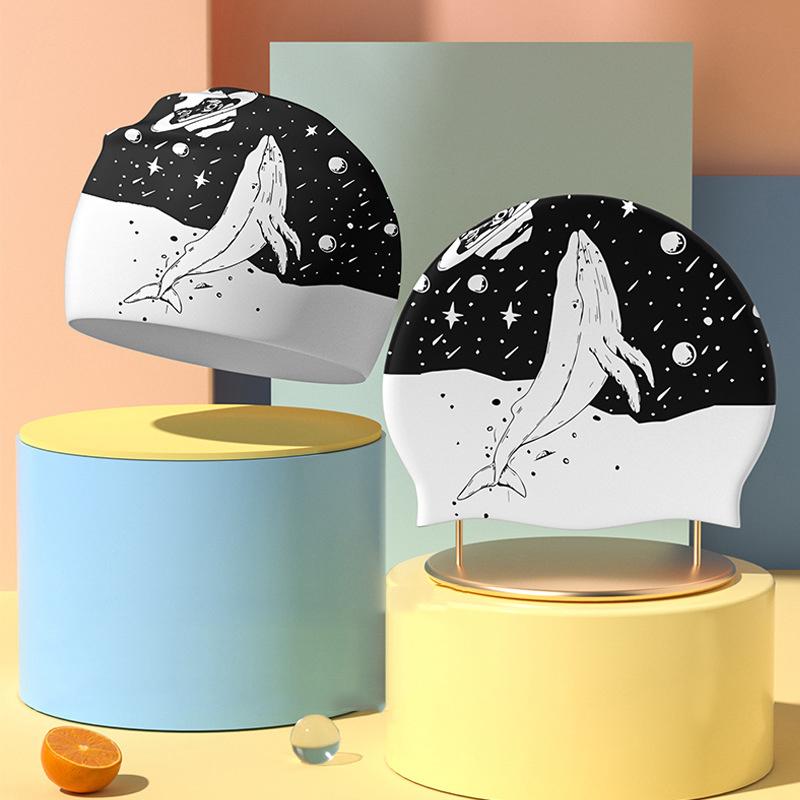 Elestic Silicone Swimming Cap Waterproof Anti-Slip Swimming Hats Adults Women Men Ear Protection Pool Equipment