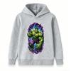 Kids Boys Girls Pullover Hoodie Super Green Hero Print Casual Soft Long Sleeve Hooded Sweatshirt for Children Daily Wear