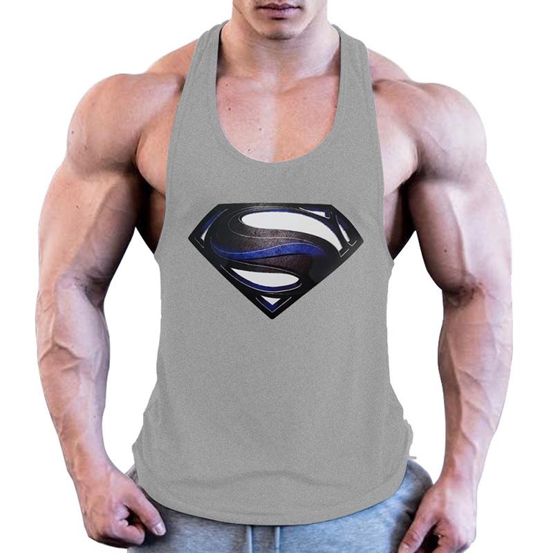 Premium Quality Men Bodybuilding Tank Top Muscle T-shirt With 3d Superman Design
