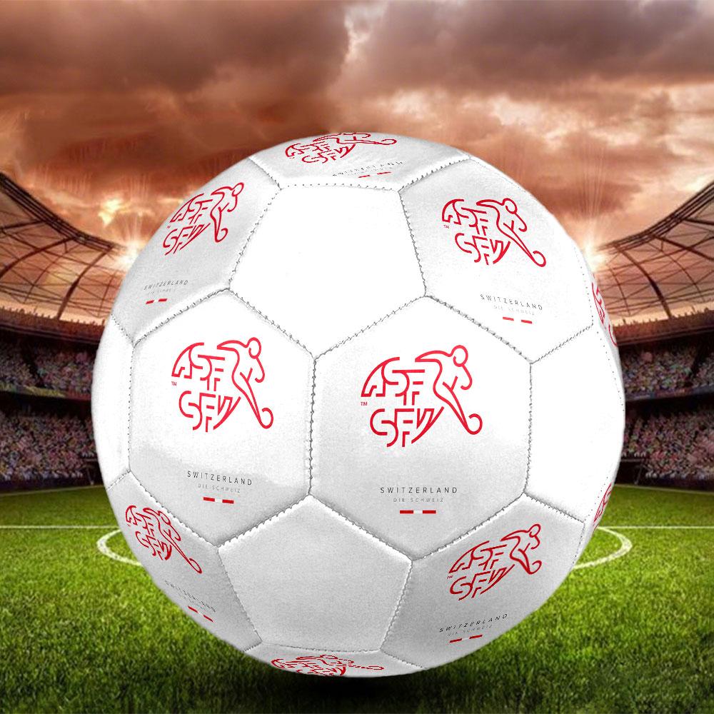Switzerland National Football Size 5 Soccer Ball, Machine-Stitched PVC, Durable & High Bounce, All Ages Fit, Fan Merchandise, Matches & Outdoor Use.