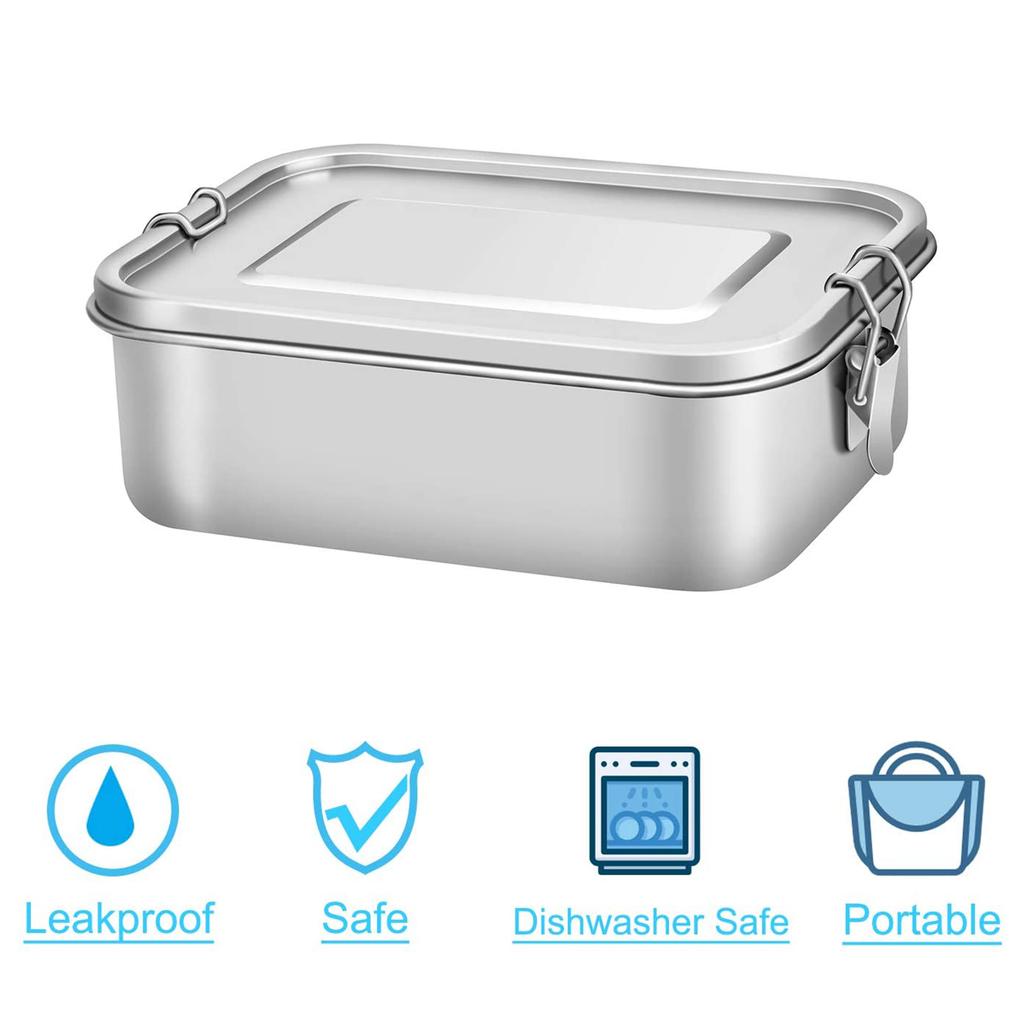 Bento Box Stainless Steel Lunch Box Lunch Containers Leakproof Metal Lunch Containers For Kids Adults 1200ml BPA Free
