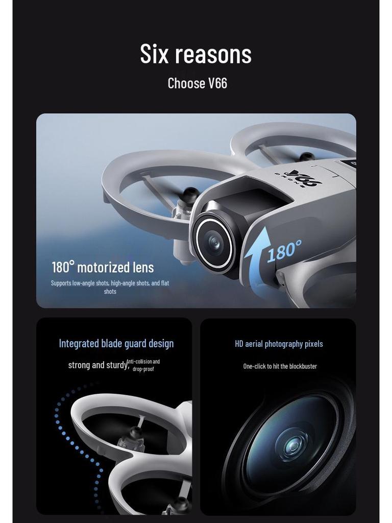 V66 Obstacle-Avoidance 4-Axis Remote Control Drone - Full Protection Toy Aircraft