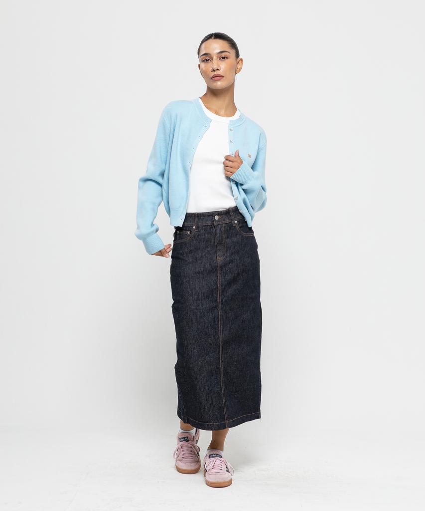 Chambros Women'S Basic Cotton Denim Long Skirt [Indigo]