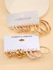 12/48pcs Bohemian Gold Color Metal Earrings Set For Women Fashion Pearl C-Shape Stud Earrings Daily Party Jewelry Festivals Gift