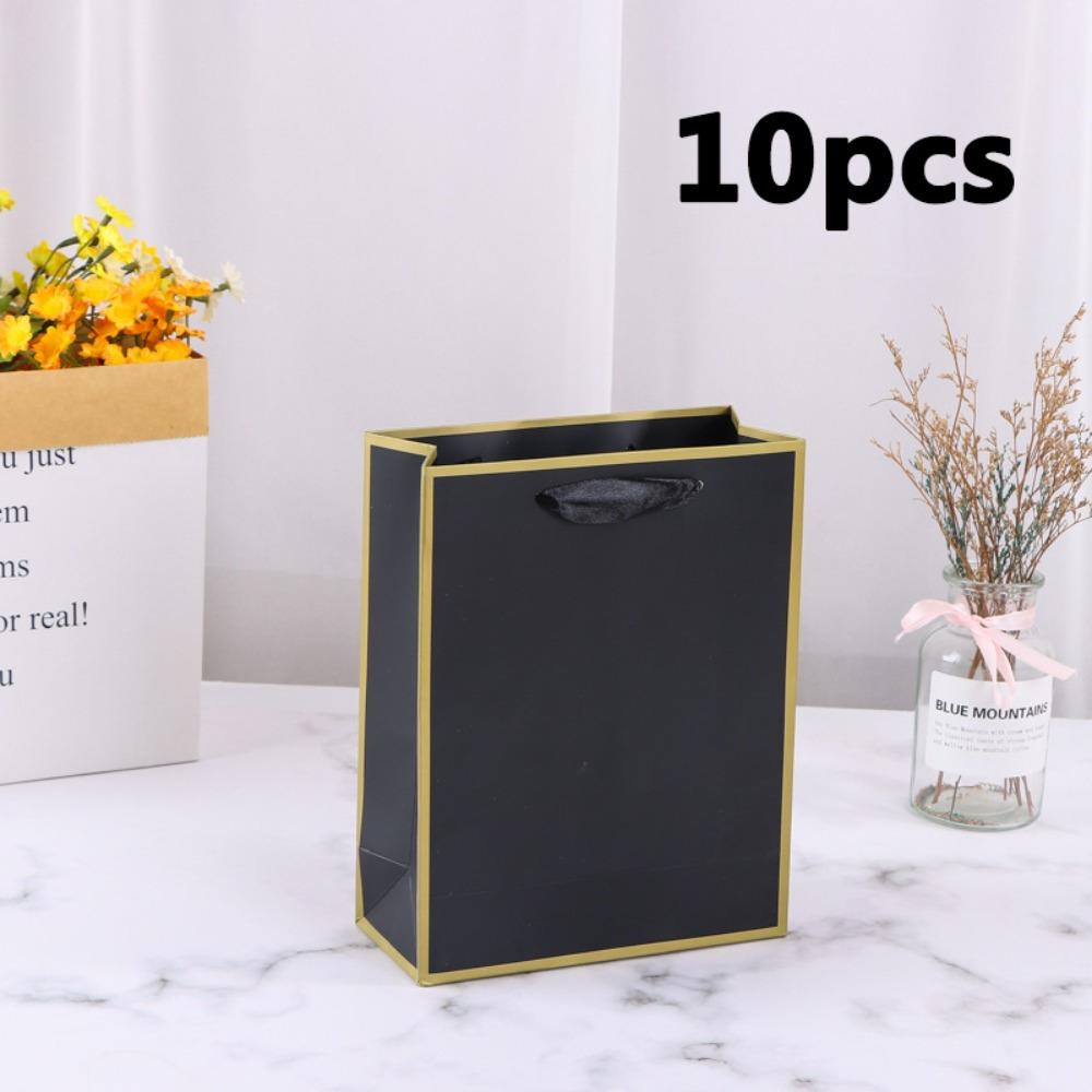 

10 шт. подарочных пакетов с ручкой, подарочные пакеты для вечеринок, приветственный подарочный пакет для подружек невесты, благодарственные пакеты для новогодней вечеринки, свадьбы, свадебного подарка 10pcs чёрный