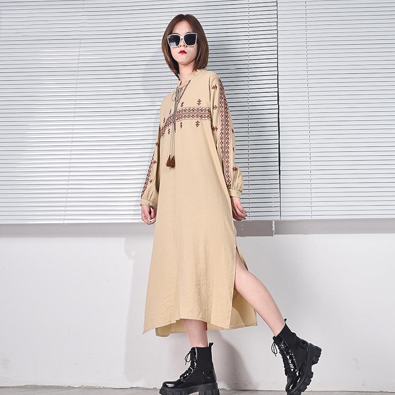 

Винтажное платье с вышивкой на шнурке XITAO LJT4191 One Size