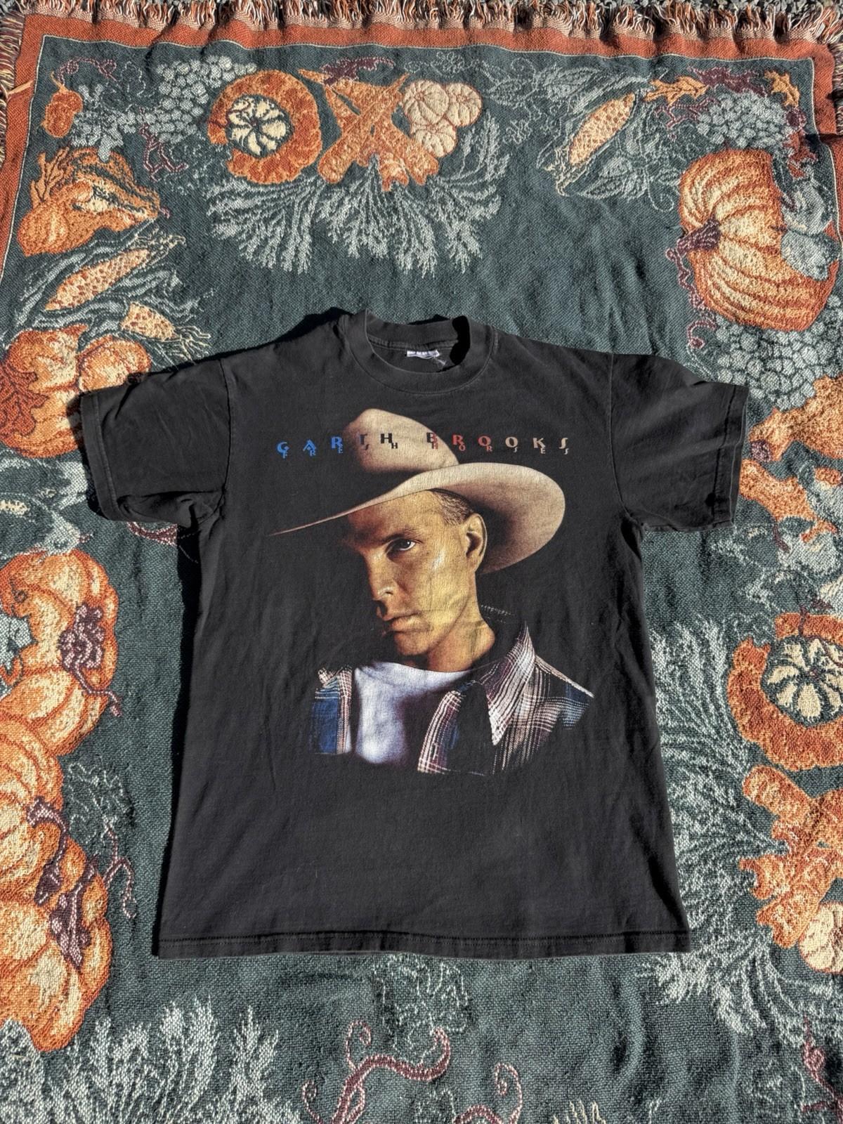 Vintage 90s Garth Brooks Country Music Tour Black Men s Size Large Unisex T-Shirt XL