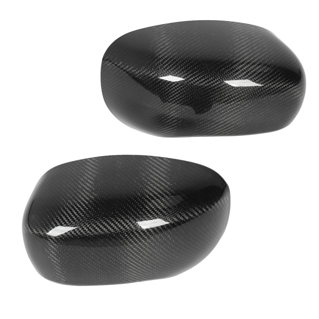2 ST Backspegelkåpa Blank Svart Kolfiber Vänster Höger Sidospegelkåpor Passar För 300 Alla 4