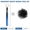 TRUSCEND Gradient Fishing Wacky Rigs with Silicone for and Worm Downrigger Tubes for Easy Installation and Stickbait O-Rings (210 Pieces) 3-4" 5-7"