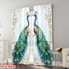 Set Of 2 Plane Printing Curtain Popular Majestic Peacocks Versatile Polyester Fabric Without Rod All Living Room Curtains Made Window Treatment