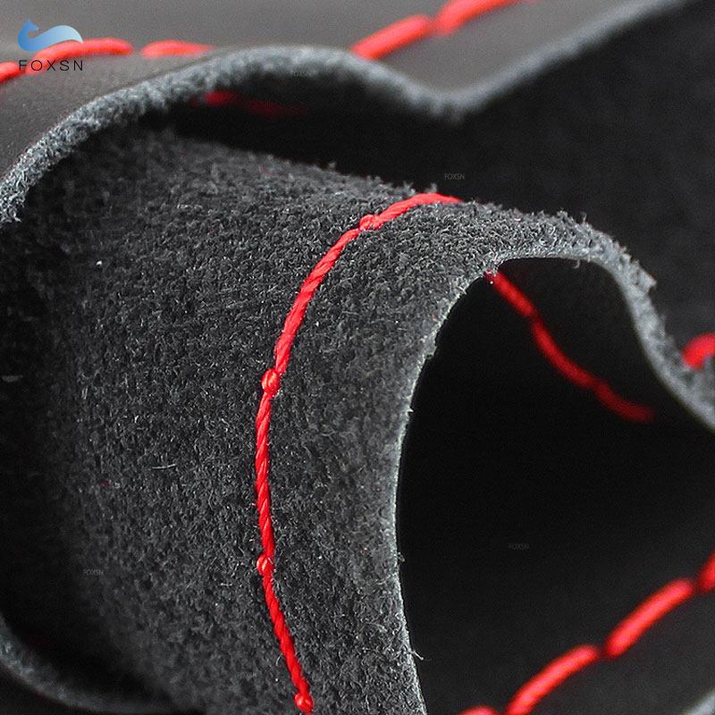 For Honda Fit Jazz City 2009 - 2013 Ight 2010-2014 Hand-stitched Perforated Leather Car Steering Wheel Braid Protective Cover