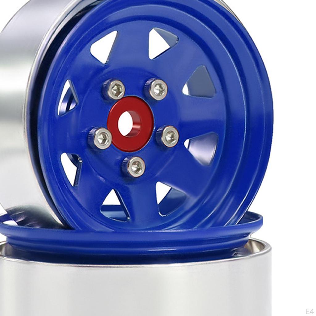 4 Pieces RC Wheel Rims Aluminum Alloy 1/10 Accessory Simple Assembly for SCX10 TRX4 90046 Suitable